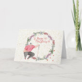 Golf Frohe Weihnachtsgofer mit Weihnachtskranz Karte (Vorderseite)