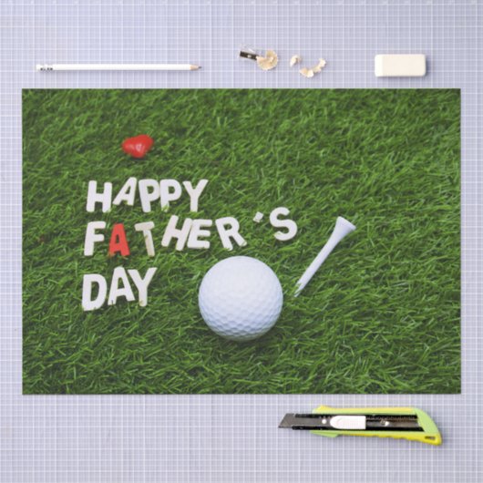Golf Frohen Vatertag auf grünem Gras Seidenpapier (Handwerk)