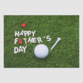 Golf Frohen Vatertag auf grünem Gras Seidenpapier (Vorderseite)