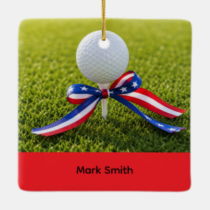 GOLF Frohes 4. Juli für Golfer Keramikornament