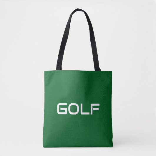 GOLF Fun Modern Sleek White Text On Forest Green Tasche (Vorderseite)