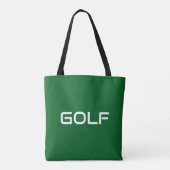 GOLF Fun Modern Sleek White Text On Forest Green Tasche (Rückseite)