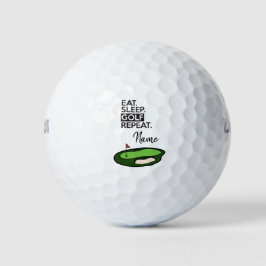 Golf Fun Quotes essen Schlaf Golf wiederholen Golfball