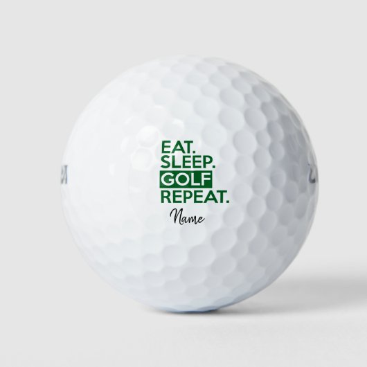 Golf Fun Quotes essen Schlaf Golf wiederholen Golfball (Vorderseite)