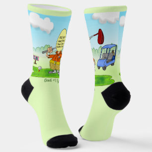 Golf Funny Cartoon Crew Socken