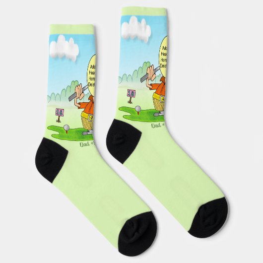 Golf Funny Cartoon Crew Socken (Rechts)