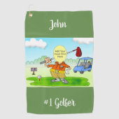 Golf Funny Cartoon Golfhandtuch (Vorderseite)