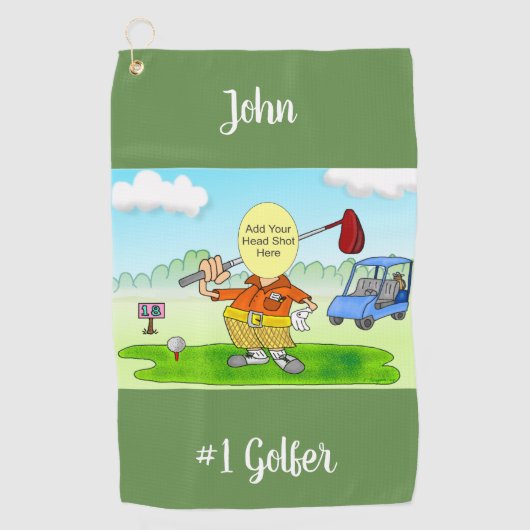 Golf Funny Cartoon Golfhandtuch (Vorderseite)