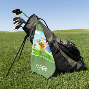 Golf Funny Cartoon Golfhandtuch