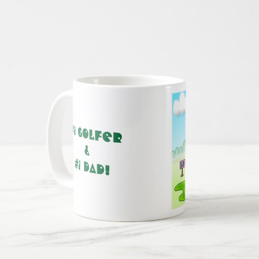Golf Funny Cartoon Kaffeetasse (Vorderseite Links)
