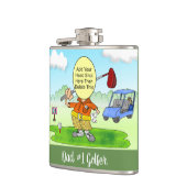 Golf Funny Cartoon Vinyl Wrapped Flask Flachmann (Links)