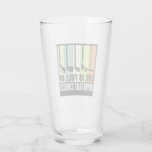 Golf Funny Life Chores Clubs Glas (Rückseite)