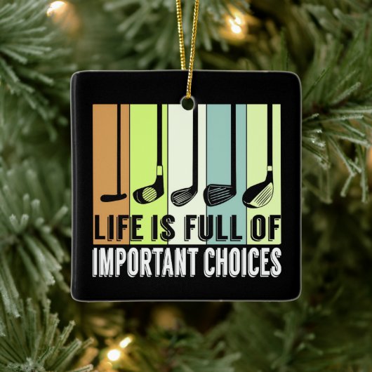 Golf Funny Life Chores Clubs Keramikornament (Baum)