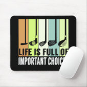 Golf Funny Life Chores Clubs Mousepad (Mit Mouse)