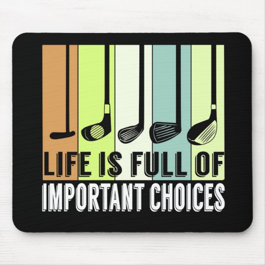 Golf Funny Life Chores Clubs Mousepad (Vorne)
