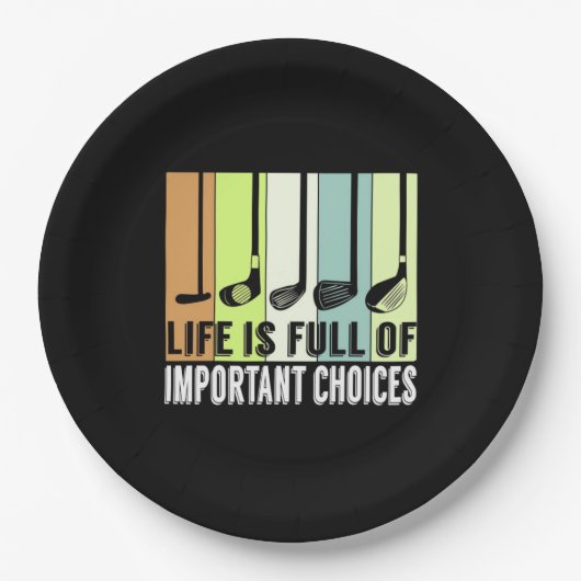 Golf Funny Life Chores Clubs Pappteller (Vorderseite)