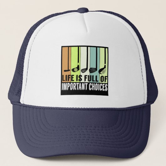 Golf Funny Life Chores Clubs Truckerkappe (Vorderseite)