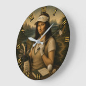 Golf Funny Mona Lisa Große Wanduhr (Winkel)