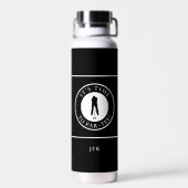 Golf Funny Par Tee Golfer Monogram Modern Trinkflasche (Rückseite)
