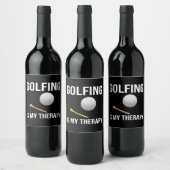 Golf Funny Quotes Golf ist meine Therapie Weinetikett (Flaschen)