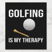 Golf Funny Quotes Golf ist meine Therapie Weinetikett (Einzelnes Label)