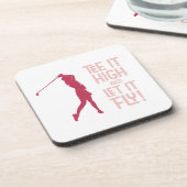 Golf Funny Sports T-Shirt Zitat Niedlich Pink Mage Getränkeuntersetzer (Linke Seite)