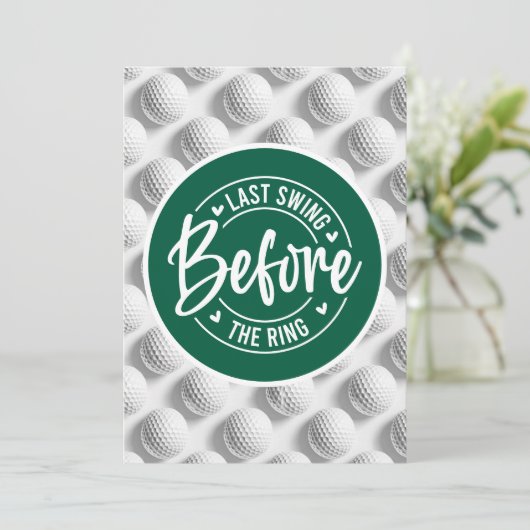 Golf Funny Sprichwort für Bachelor Golfer Einladung (Stehend Vorderseite)