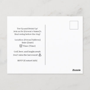 Golf Funny Sprichwort für Bachelor Golfer Postkarte