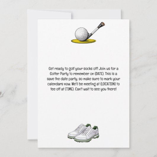 Golf Funny Sprichwort für Golfer Let's par tee Einladung (Rückseite)