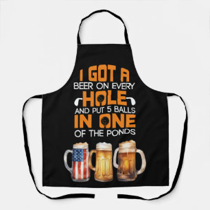 Golf Funny Sprichwort mit Golfer und Bier Schürze
