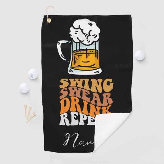 Golf Funny Sprichwort Swing Sweet Drink wiederhole Golfhandtuch (Insitu)