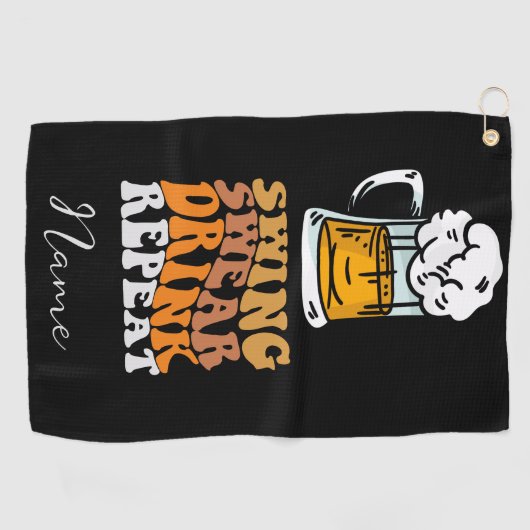 Golf Funny Sprichwort Swing Sweet Drink wiederhole Golfhandtuch (Horizontal)