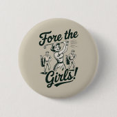 Golf für die Mädchen Süße lustige Golf Damen Button (Vorderseite)
