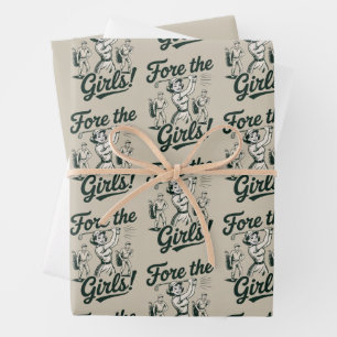 Golf für die Mädchen Süße lustige Golf Damen Geschenkpapier Set