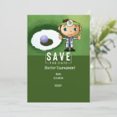 Golf für Doctor Golfer Party lustig Einladung (Stehend Vorderseite)
