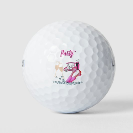 Golf für Golferin Rosa Themenabend Golfball (Vorderseite)