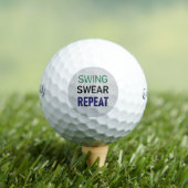 Golf Gag Gift – Swing Swear Repeat Golfball (Insitu T-Shirt)