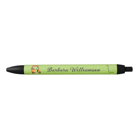 Golf Gal Cart Clubs Flag Personalisierter Name Pen Kugelschreiber (Vorderseite)