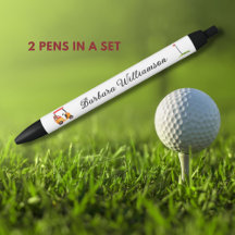 Golf Gal Cart Clubs Flag Personalisierter Name Pen