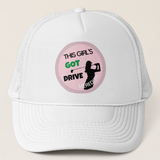 Golf Gal Swing Got Drive Name Truckerkappe (Vorderseite)