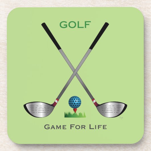 GOLF - Game for Life Golf Clubs Golf Ball Getränkeuntersetzer (Vorderseite)