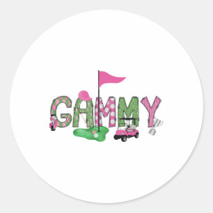 Golf Gammy Pink Hole in einem Golf 1. Geburtstagsk Runder Aufkleber
