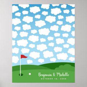 Golf-Gästebuchposter - 50 Unterschriften Poster
