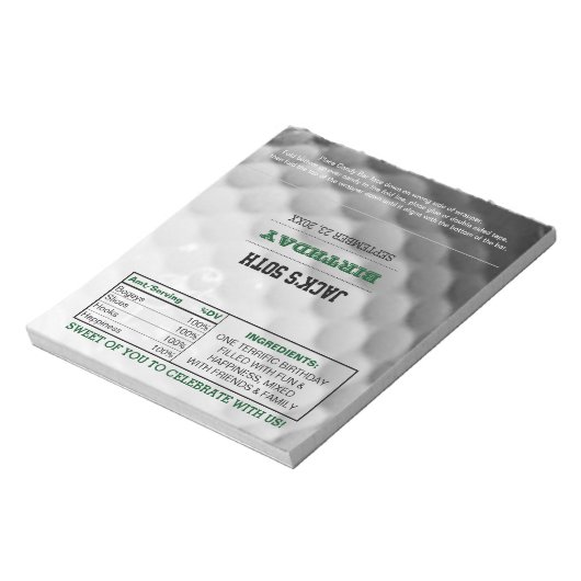 Golf Gastgeschenk Chocolate Candy Wrappers Notizblock (Rotiert)