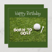 Golf geboren mit dem Wort "GolfGeburtskarte" auf g (Vorne/Hinten)