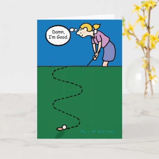 Golf-Geburtskarte Karte (Gelbe Blume)