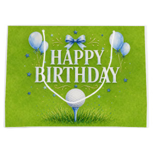 Golf-Geburtstag Blau Thema für Jungen Große Geschenktüte