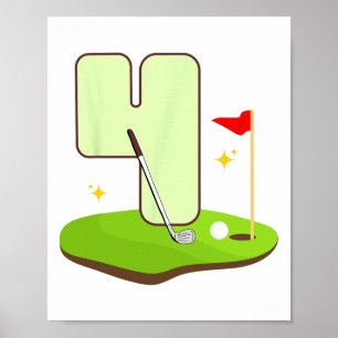 Golf Geburtstag Golfer 4 Jahre Altes Party Ki Poster