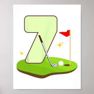 Golf Geburtstag Golfer 7 Jahre Altes Party Ki Poster