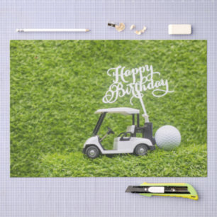 Golf Geburtstag Golfwagen auf grün Seidenpapier